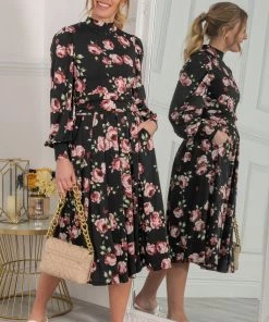 Jolie Moi Kathryn Black Long Sleeve Midi Dress -Jolie Moi Sales unnamed file 995 scaled